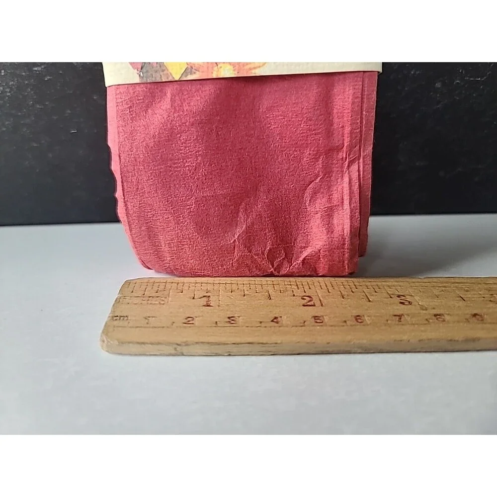 Plaid Shaper Paper Red Wire-Edged Paper Ribbon, Vintage READ